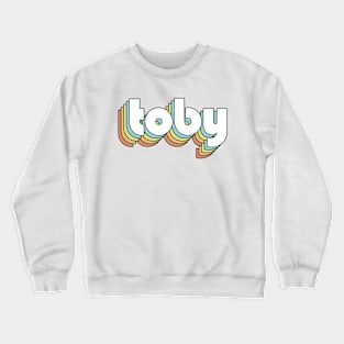 Toby - Retro Rainbow Typography Faded Style Crewneck Sweatshirt